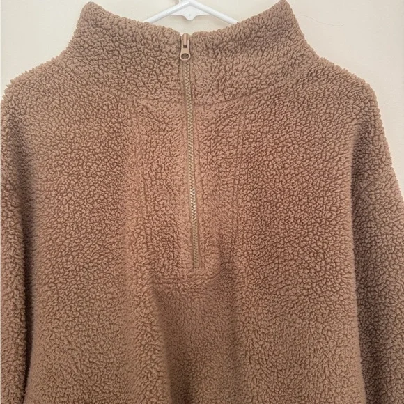 Koolaburra by UGG Sherpa Fleece Quarter Zip Pullover Women’s Size Large Brown - Picture 3 of 5